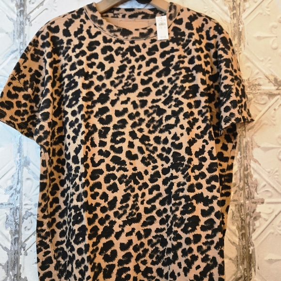 Aerie Tan and Black Leopard Print Top Oversized Size XS NWT - Picture 12 of 14